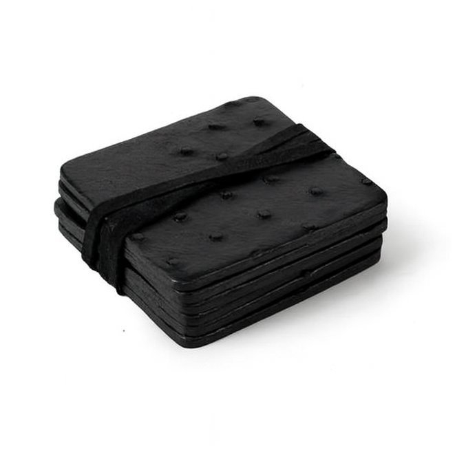 Ostrich leather coasters