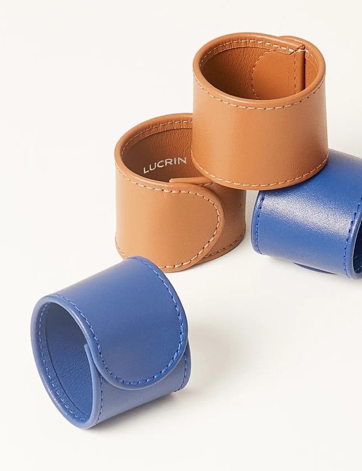 Ostrich leather napkin rings