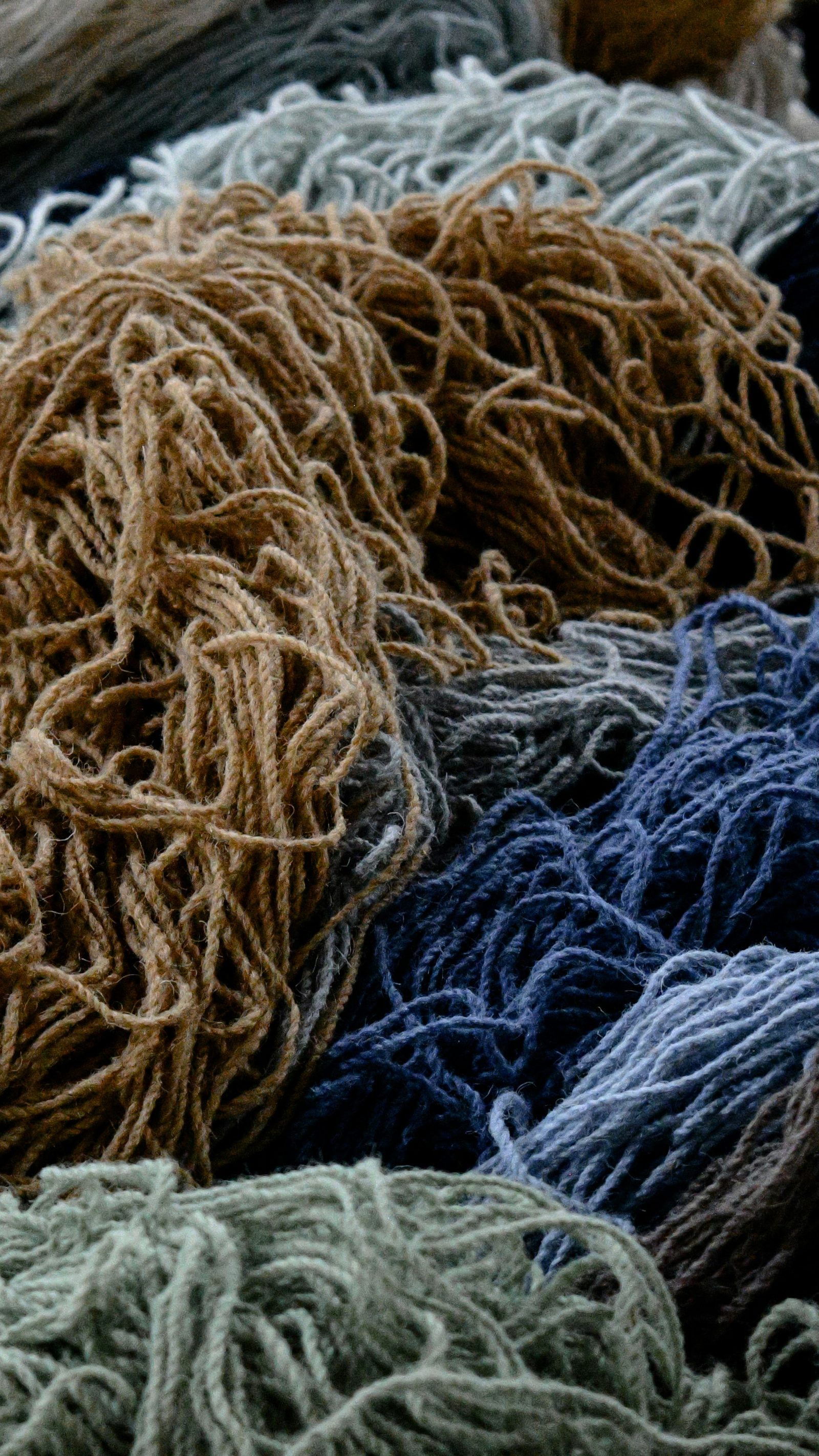 Naturally dyed wool yarn hanks